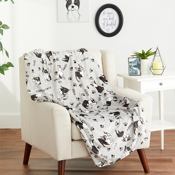 boston terrier throw blanket